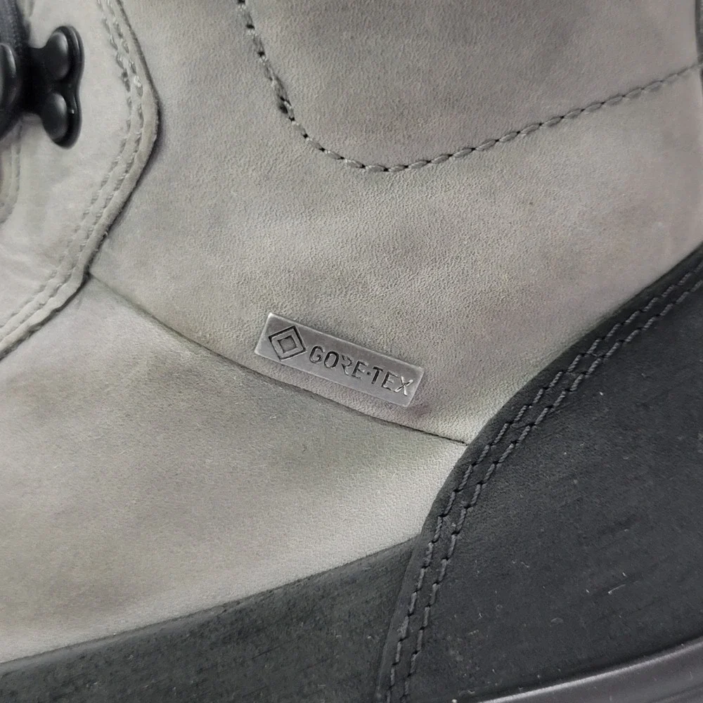 ECCO‎ Gore-Tex Soft 7 Waterproof Leather Boots Mens 10-10.5 EU 44 Titanium Black